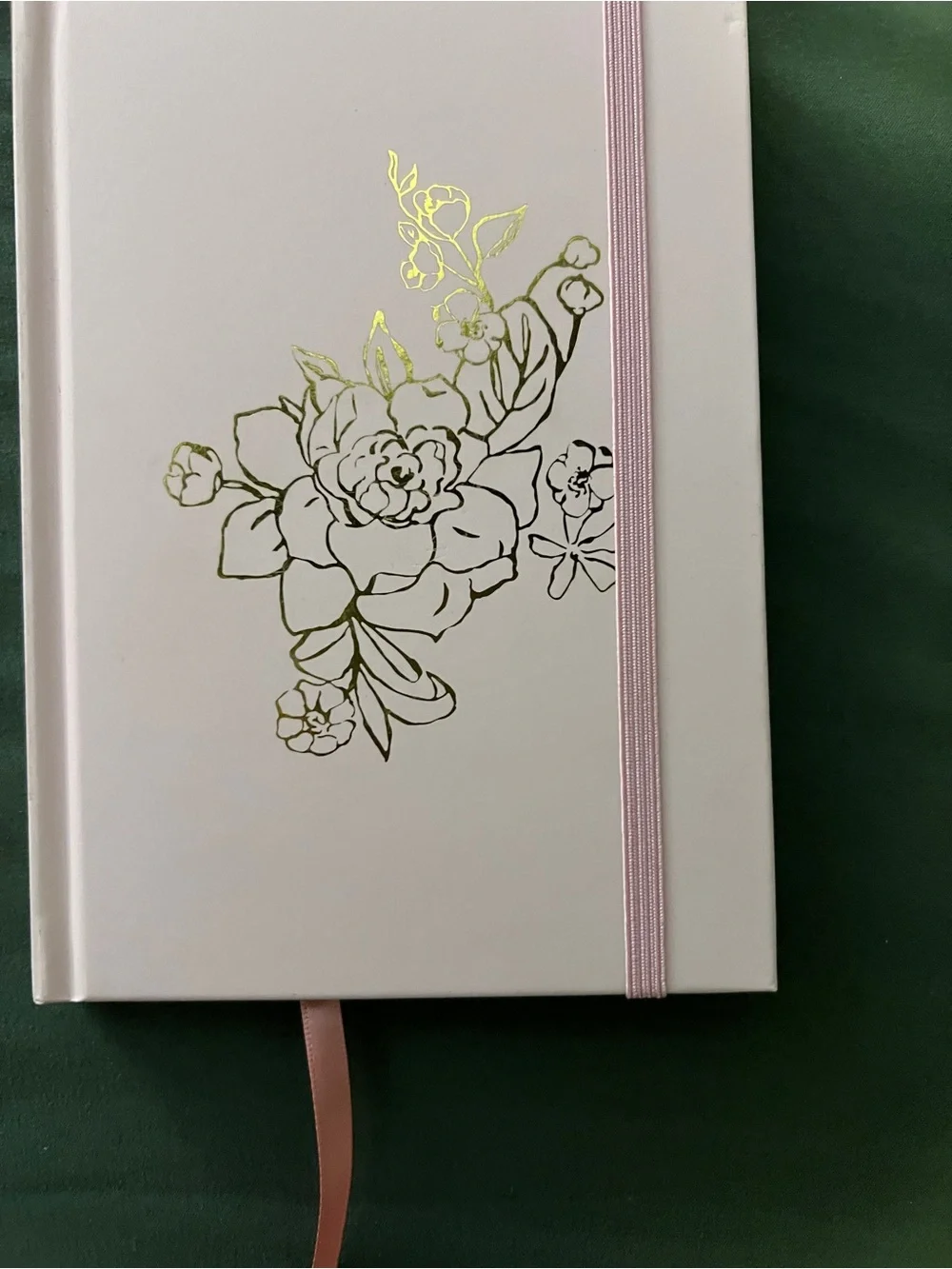 Gold Foil Floral on Light Pink Hardcover Notebook